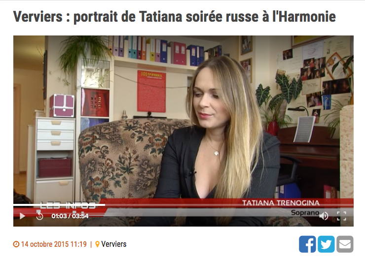Screenshot Verviers. Portrait de Tatiana Tregogina (soprano). Soirée russe à l|Harmonie. vidéo www.vedia.be. 2015-10-14